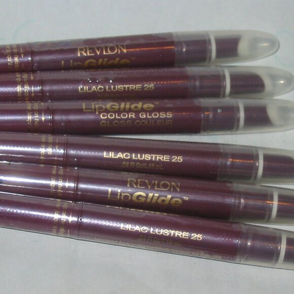 Revlon LipGlide Color Lip Gloss #13 Rose Lacquer or #25 Lilac Lustre 6 Pack RARE - Picture 3 of 4